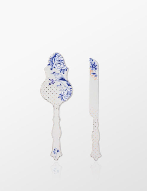 CAKE SERVERS-ROYAL WHITE CAKE SERVER & KNIFE