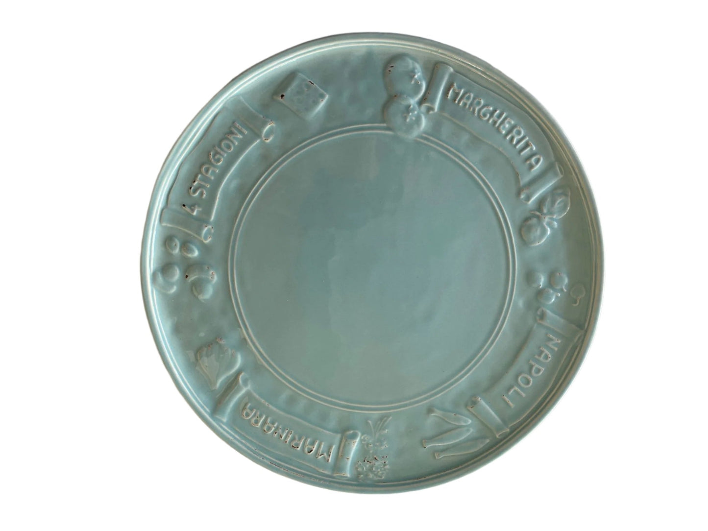 PLATE-OSTERIA PIZZA PLATE-PALE BLUE