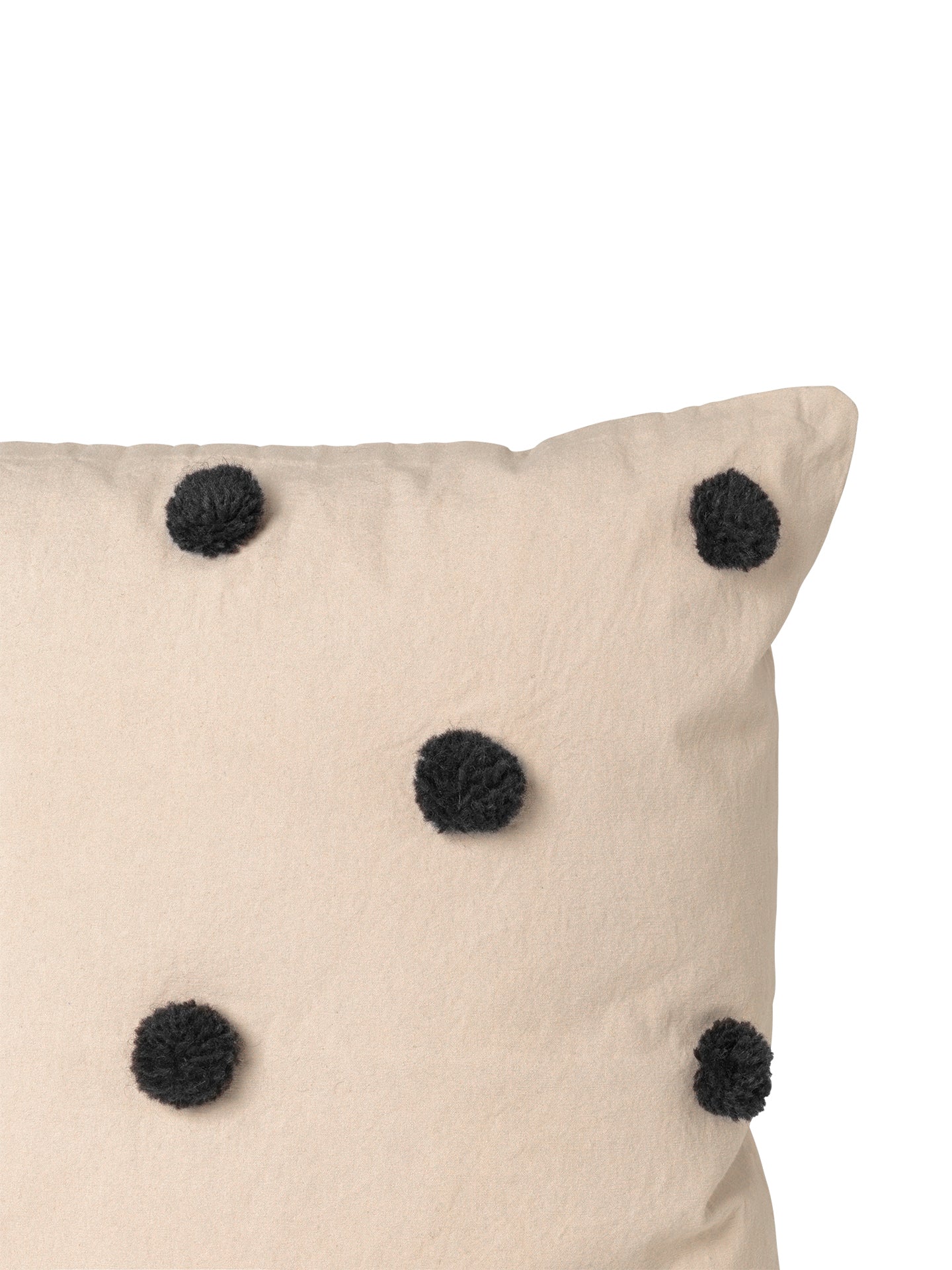 CUSHION-DOT TUFTED 50X50CM-SAND/BLACK