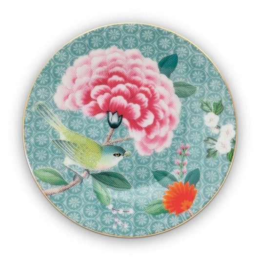 PLATE-PETIT FOUR BLUSHING BIRDS-BLUE