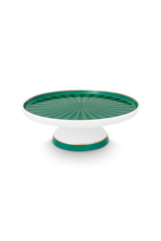 CAKE STAND-MINI-LOVE BIRDS-24CM-GREEN