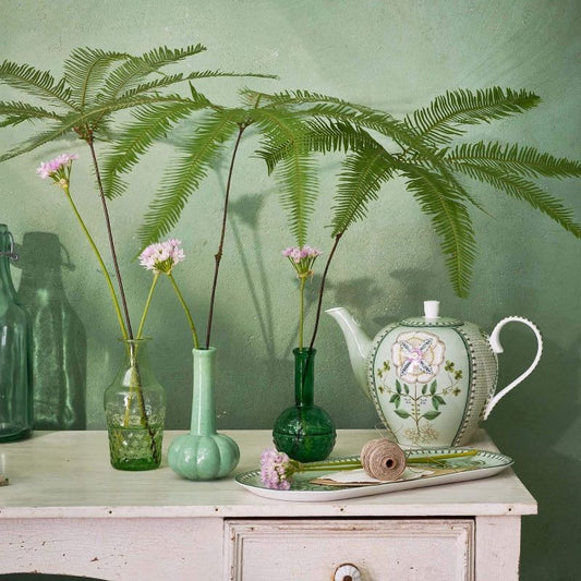 VASES-SMALL GLASS VASES SOFT GREEN-SET OF 3