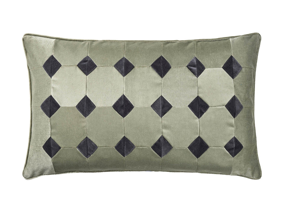 CUSHION-VIOLETA-40X70-VELVET-PALE OLIVE/DARK GREY