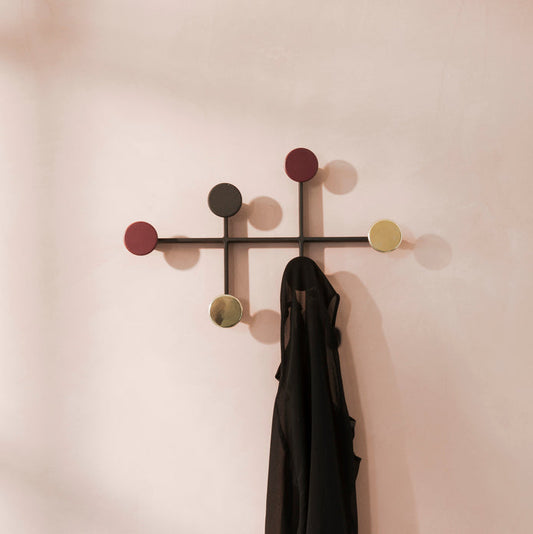 COAT HANGER-AFTEROOM MEDIUM-BLACK/BRASS/BORDEAUX