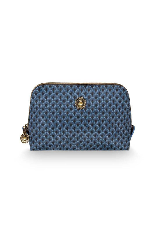 COSMETIC BAG-TRIANGLE SMALL SUKI BLUE