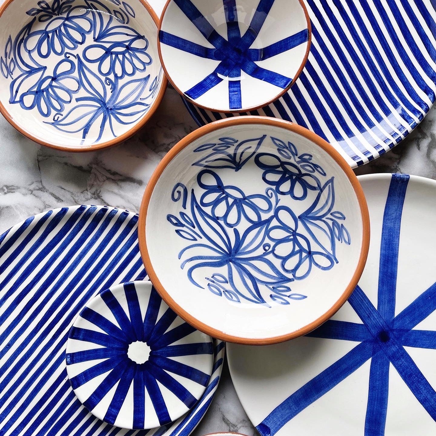 BOWL-STRIPE REGULAR BOWL-BLUE