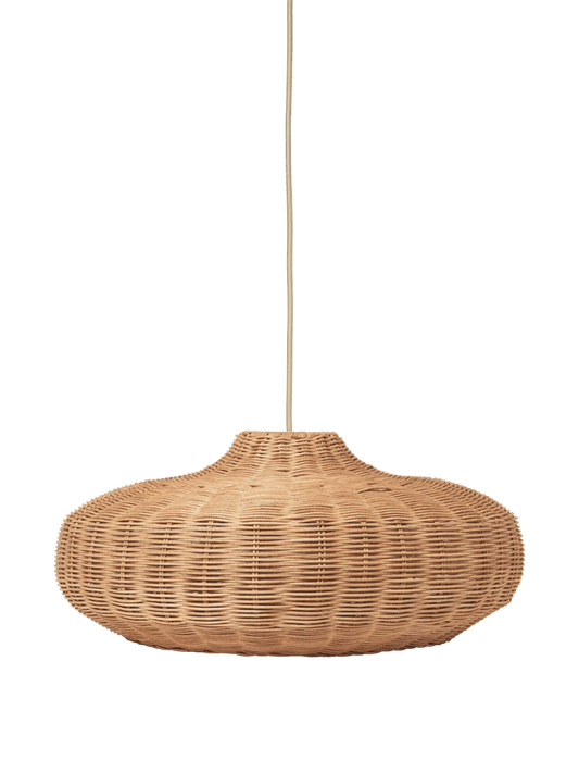 LAMP SHADE-BRAIDED-DISC-NATURAL RATTAN