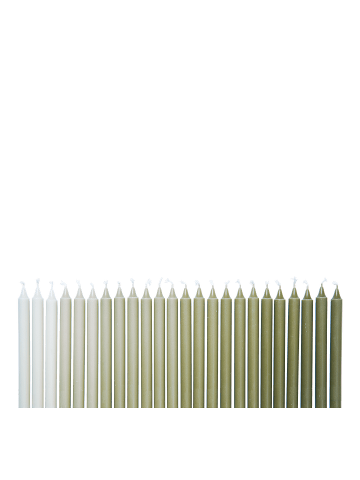 CANDLE-OMBRE CANDLES-KHAKI-SET OF 24