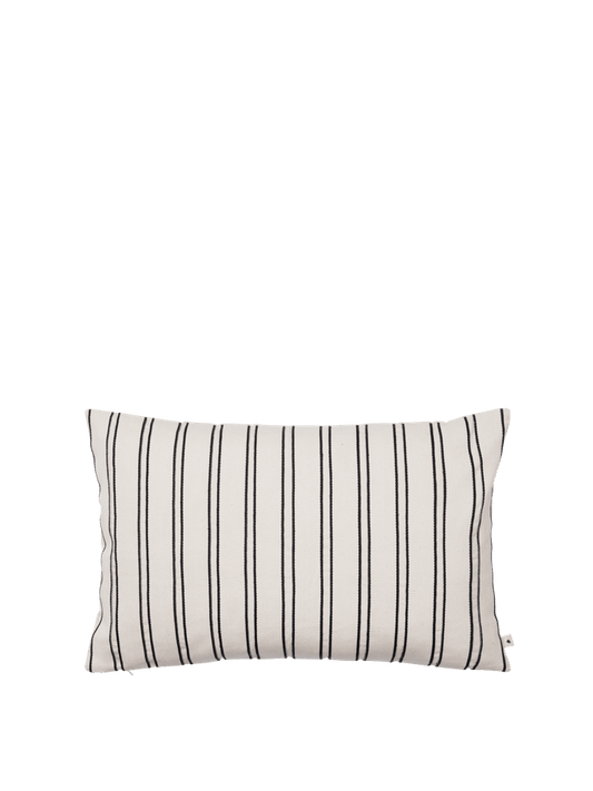 CUSHION-TWILL RECTANGULAR CUSHION-OFF WHITE/BLACK