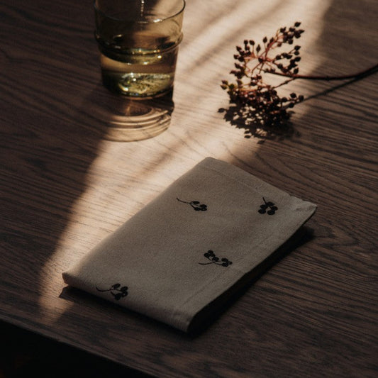 NAPKINS-BAIES NAPKINS-NATURAL/DARK CHOCOLATE-SET OF 4