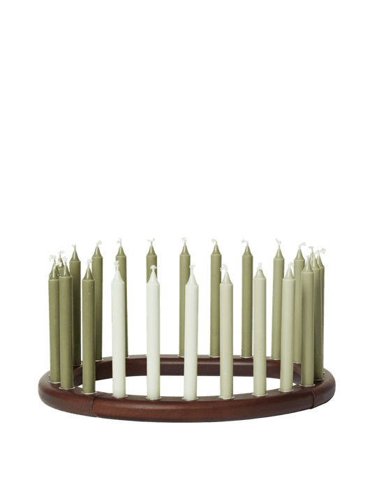 CANDLE-OMBRE CANDLES-KHAKI-SET OF 24