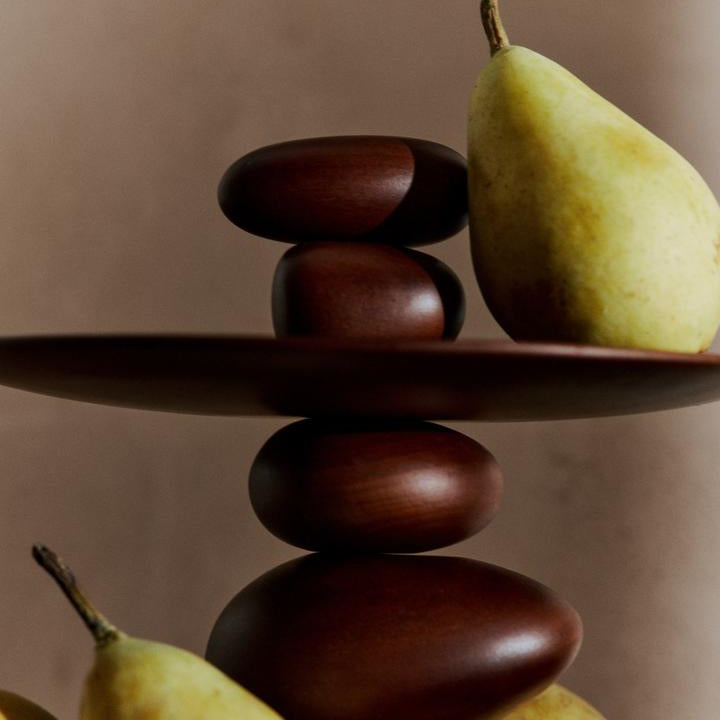 DESSERT STAND-PEBBLE-DARK BROWN
