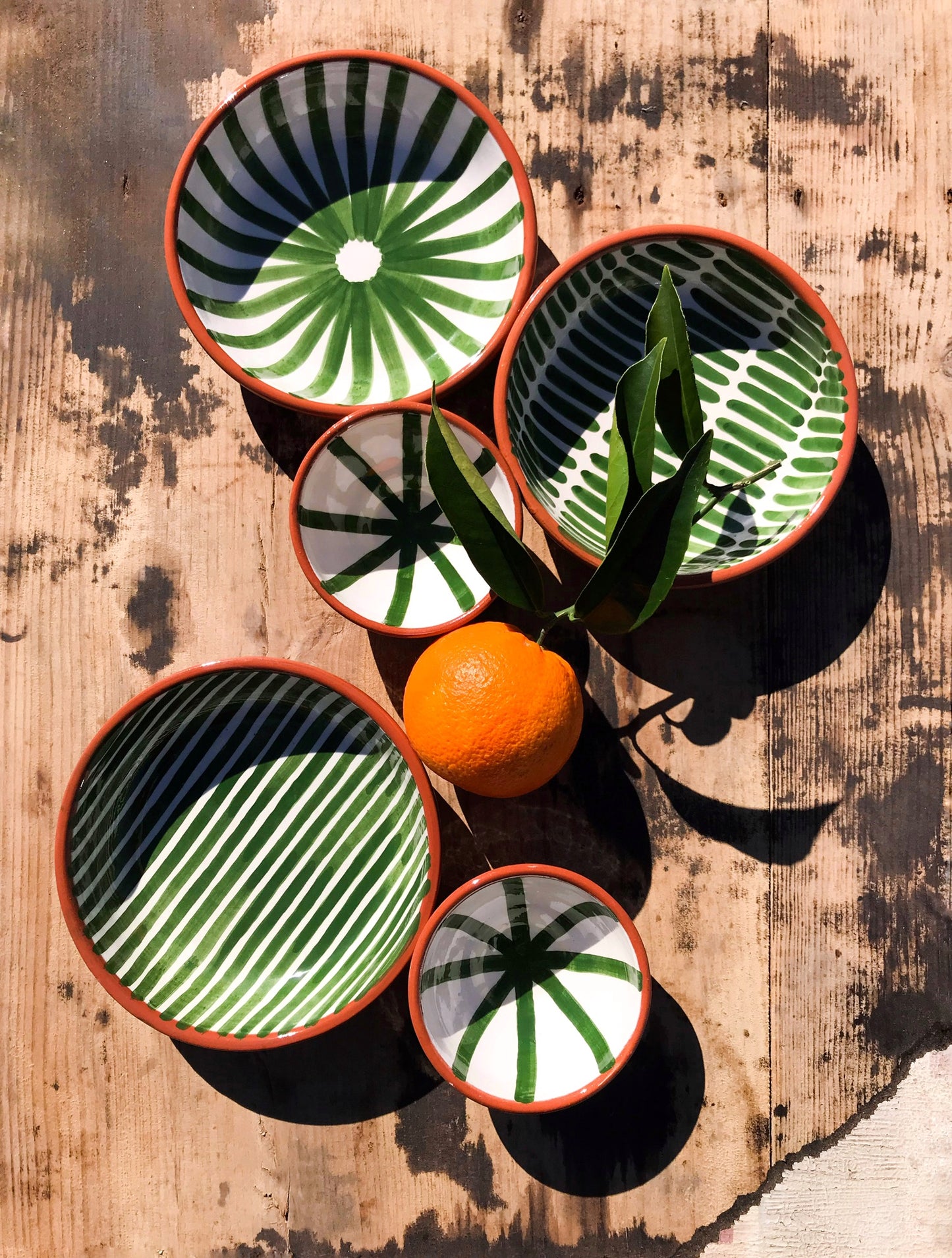 BOWL-STRIPE REGULAR BOWL-DARK GREEN