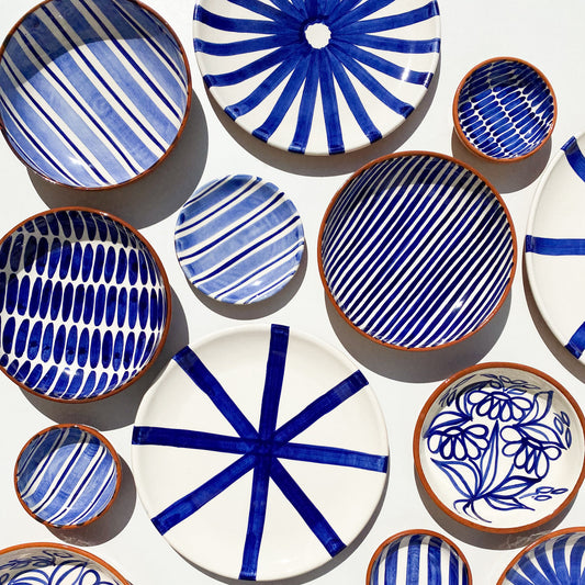 BOWL-STRIPE REGULAR BOWL-BLUE