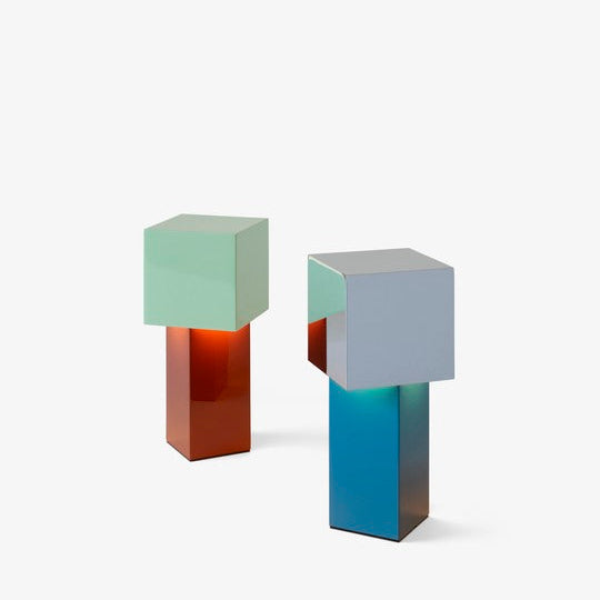 TABLE LAMP-PIVOT PORTABLE ATD7-BLUE SILVER