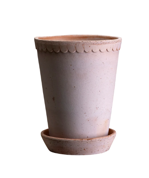 PLANT POT-COPENHAGEN RAW ROSA POT & SAUCER-DIAM.18 CM-TALL