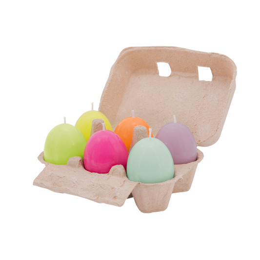 CANDLE-EGG CANDLE SET EDDY-SET OF 6