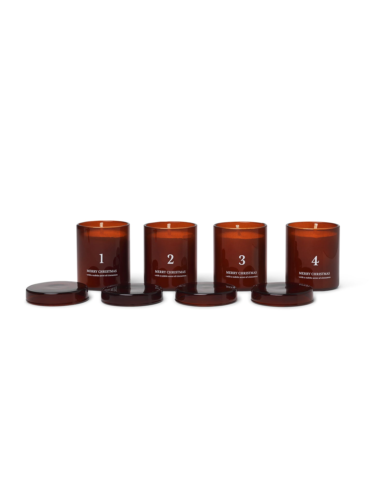 CANDLES-SCENTED ADVENT CANDLES-SET OF-RED BROWN