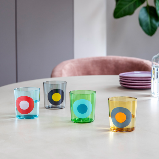 GLASSES-DRINKING GLASSES DOTS-NO.1-SET OF 4