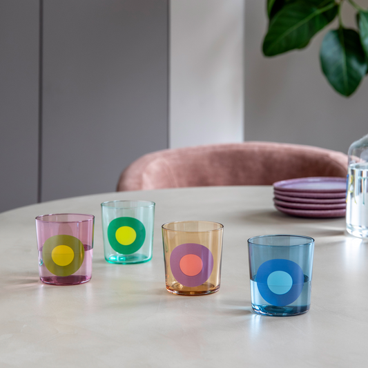 GLASSES-DRINKING GLASSES DOTS-NO.2-SET OF 4
