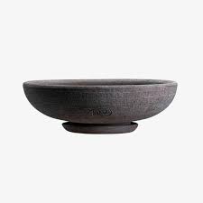 PLANT POT-ADA RAW GREY POT & SAUCER-DIAM.35 CM