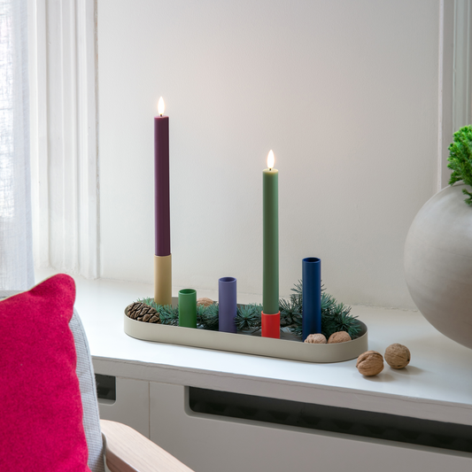 CANDLE-LED TAPER CANDLE SET-RUKA