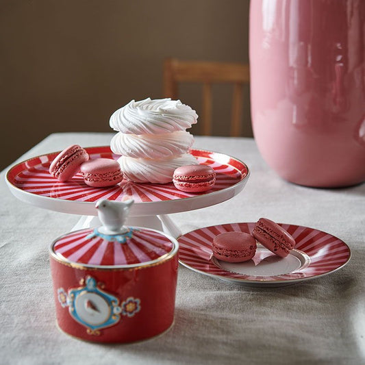 CAKE STAND-MINI-LOVE BIRDS-RED - Fabrica