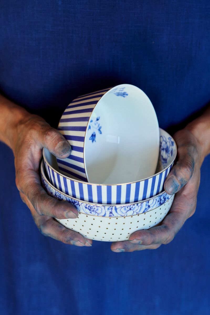 BOWL-ROYAL STRIPES DIAM.15-BLUE