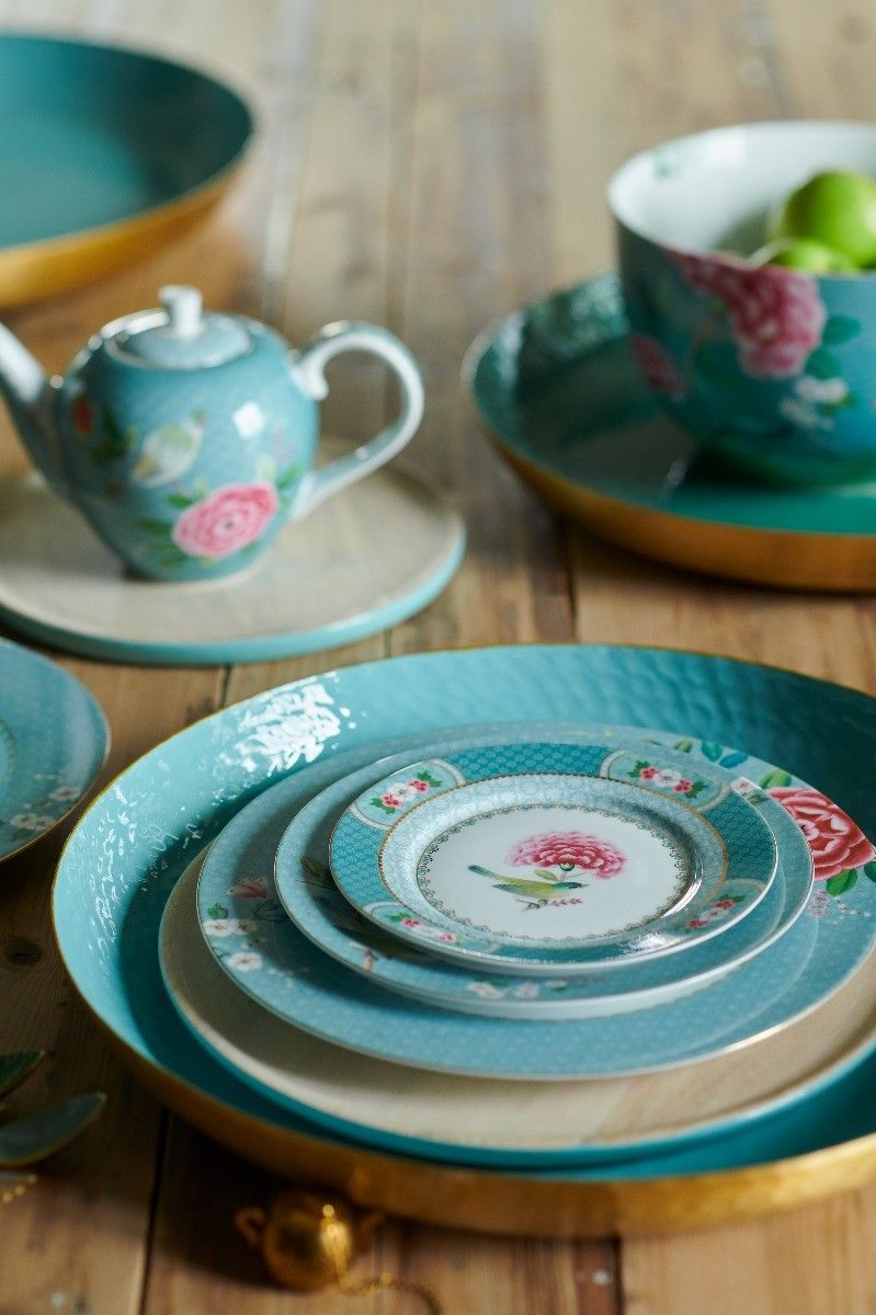 PLATE-PETIT FOUR BLUSHING BIRDS-BLUE