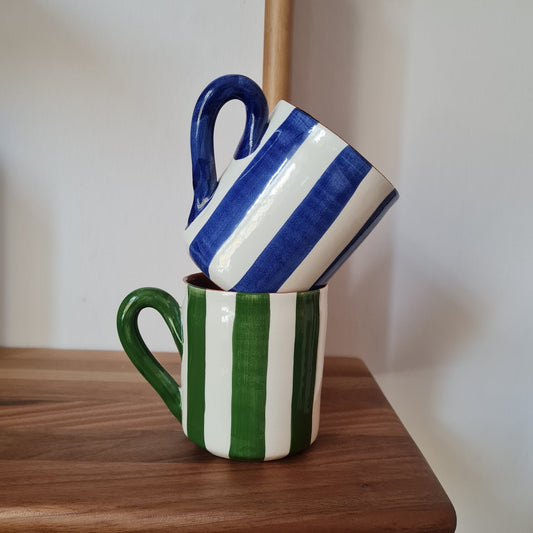 MUG-BOLD STRIPE HORIZONTAL-DARK GREEN