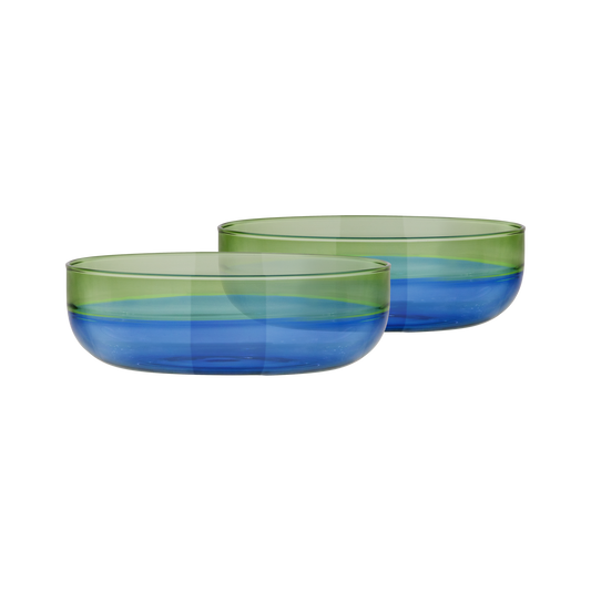 BOWL-SMALL GLASS BOWLS OCEAN-SET OF 2