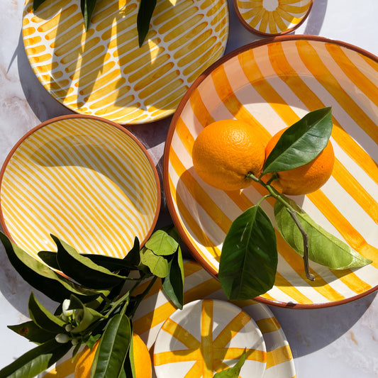 BOWL-STRIPE REGULAR BOWL-TANGERINE