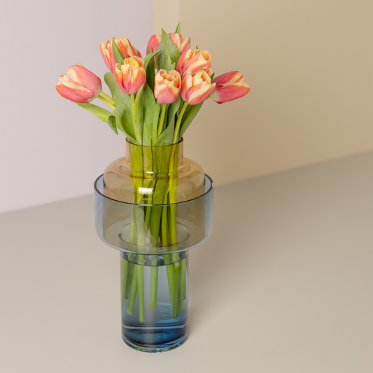 VASE-GLASS VASE AURA-AMBER