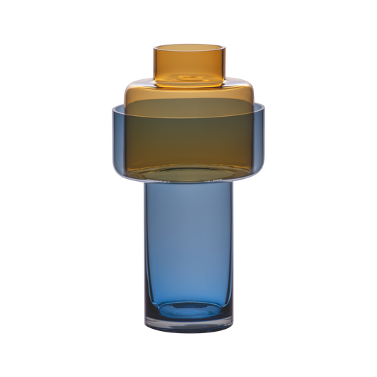 VASE-GLASS VASE AURA-AMBER