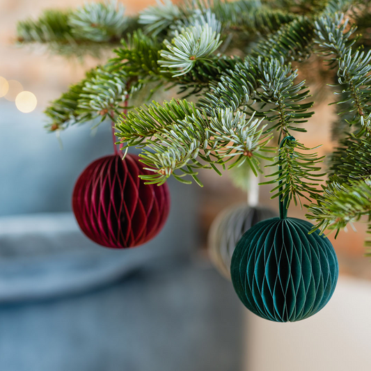 CHRISTMAS ORNAMENTS-TREE DECORATION-BALL SET OF 6