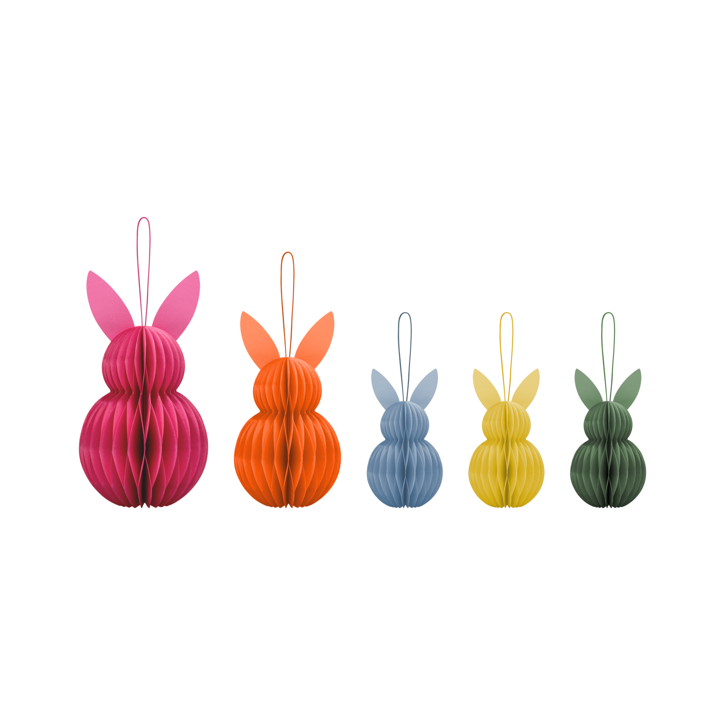ORNAMENTS - TREE ORNAMENTS - EASTER BUNNIES - SET OF 5