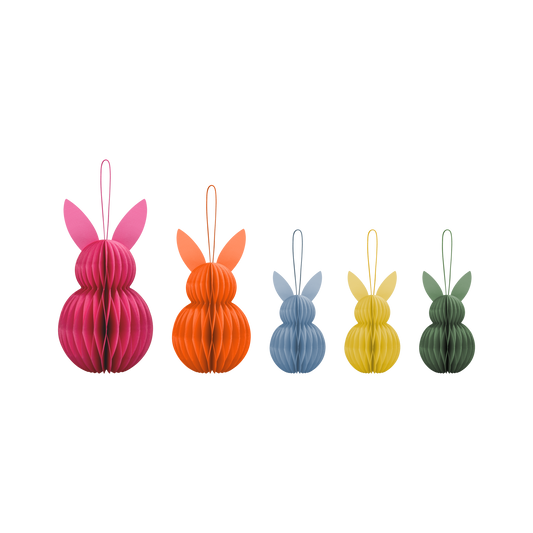 ORNAMENTS - TREE ORNAMENTS - EASTER BUNNIES - SET OF 5