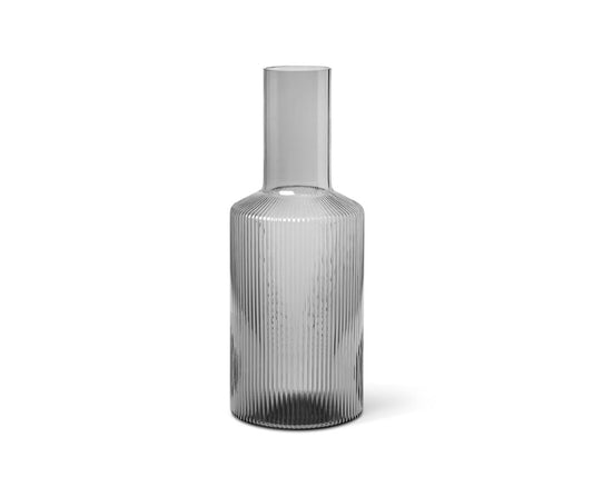 CARAFE-RIPPLE-SMOKED GREY