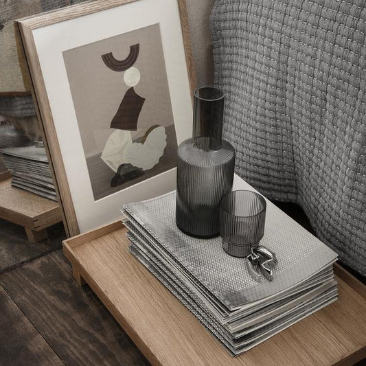 CARAFE-RIPPLE-SMOKED GREY