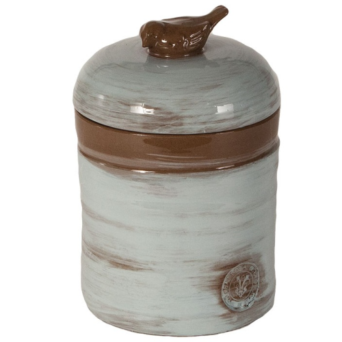 CANISTER-GALESTRO VINTAGE H17CM-ACQUA