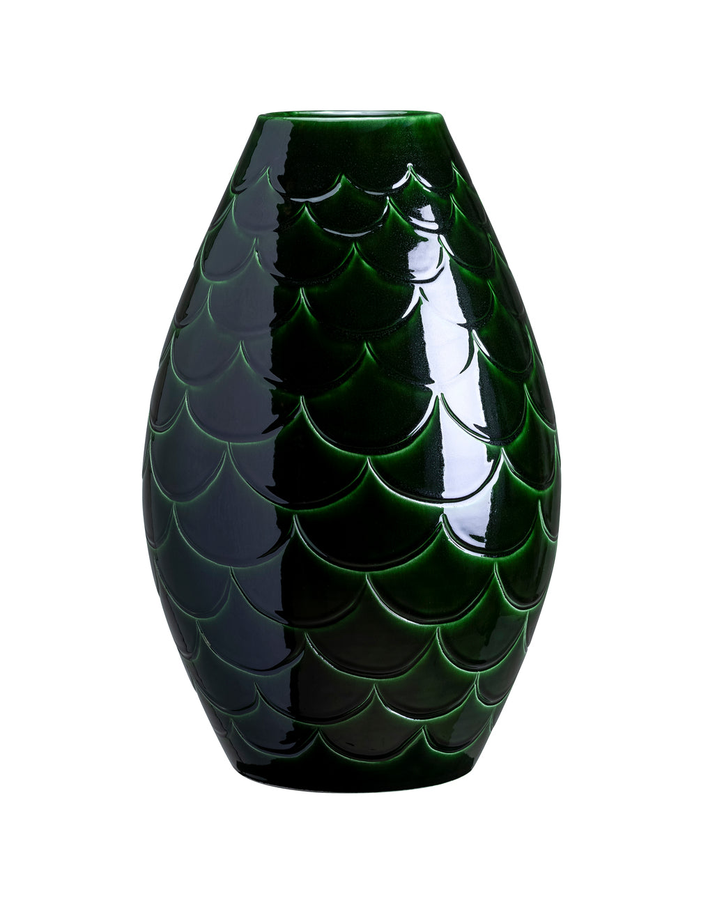 VASE-MISTY CONE ROUND SHAPED-EMERALD GREEN-DIAM.24CM