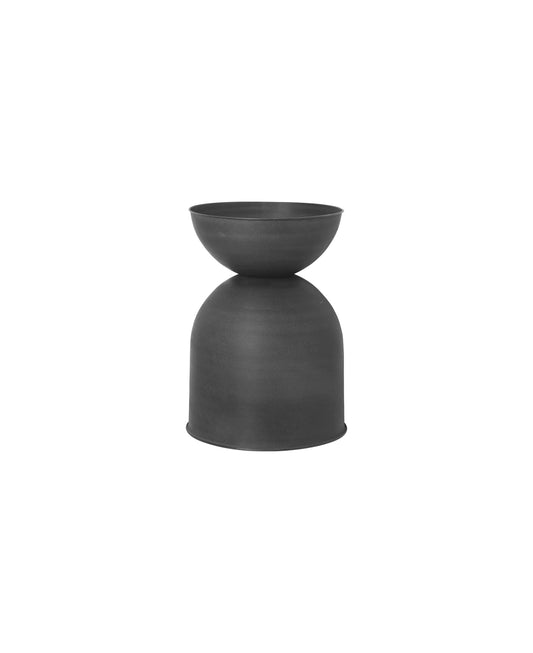 PLANT POT-HOURGLASS POT-LARGE-BLACK