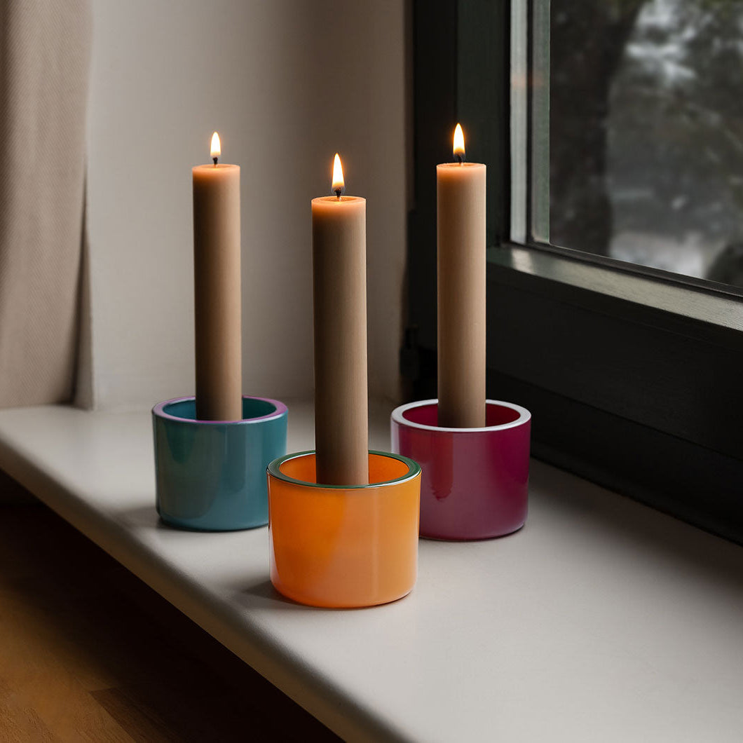 CANDLE HOLDERS-GLASS LIGHTS N.1-SET OF 3