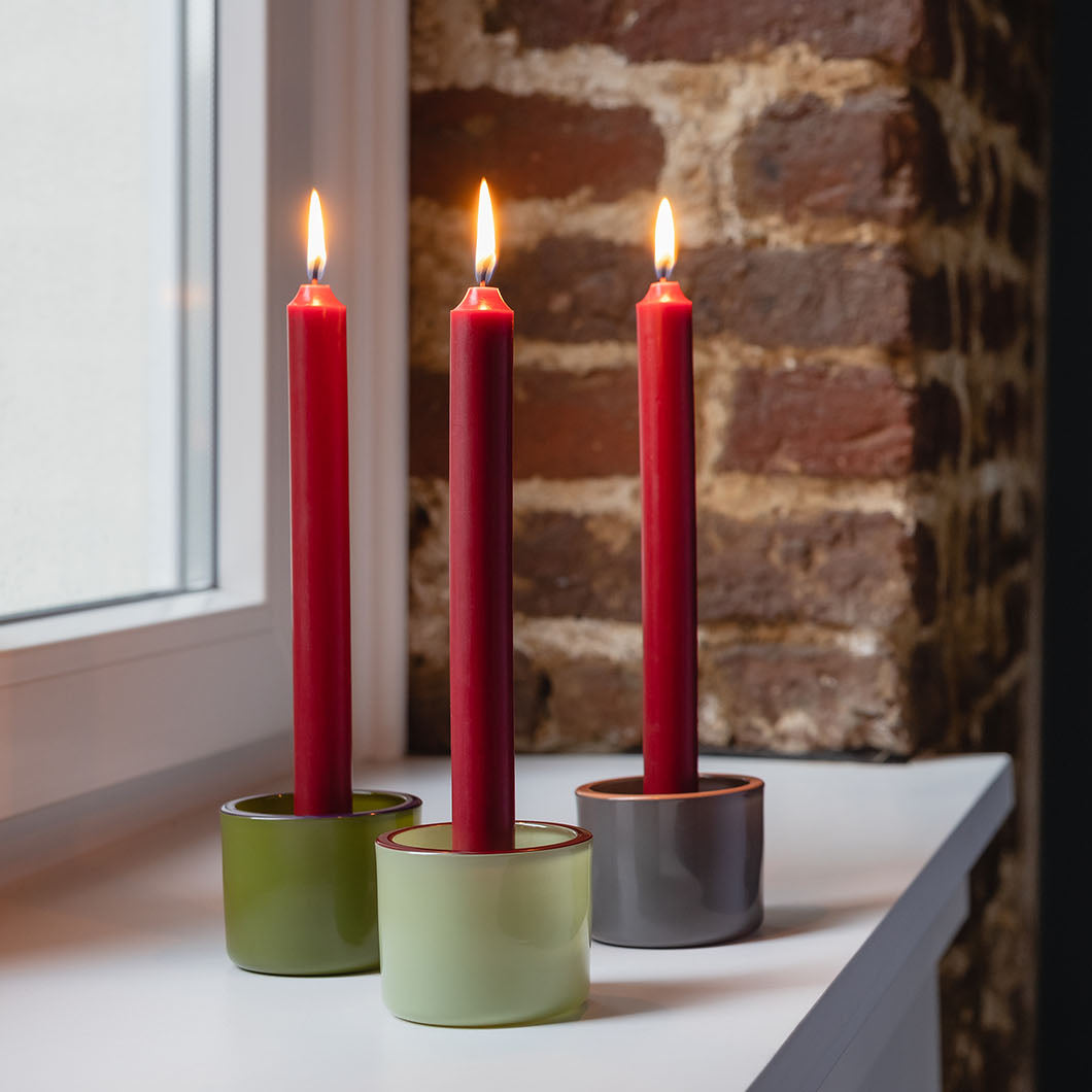 CANDLE HOLDERS-GLASS LIGHTS N.2-SET OF 3