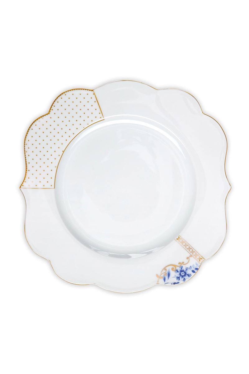 Royal White Platter Golden Dots 28 cm