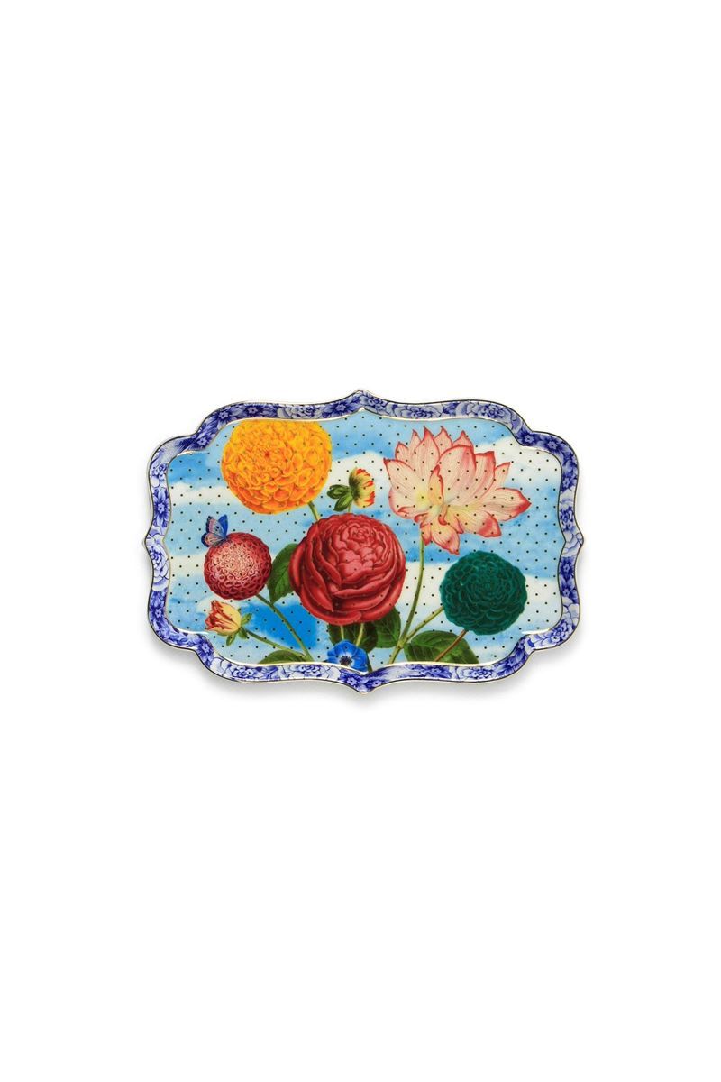 PLATTER-ROYAL FLOWERS 26X18 CM