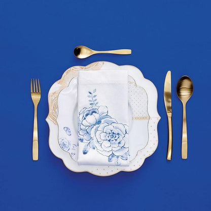 PLATTER-ROYAL WHITE WITH GOLDEN DOTS