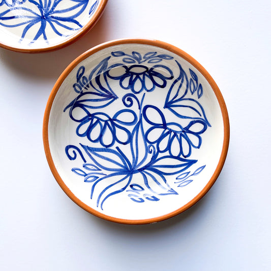 BOWL-FLORES MEDIUM BOWL-BLUE