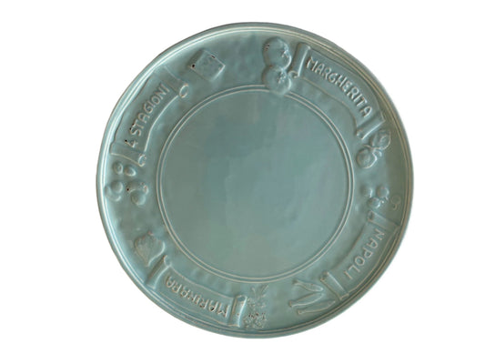 PLATE-OSTERIA PIZZA PLATE-PALE BLUE