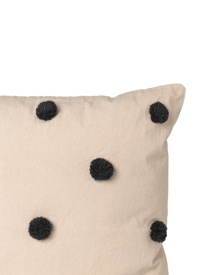 CUSHION-DOT TUFTED 50X50CM-SAND/BLACK